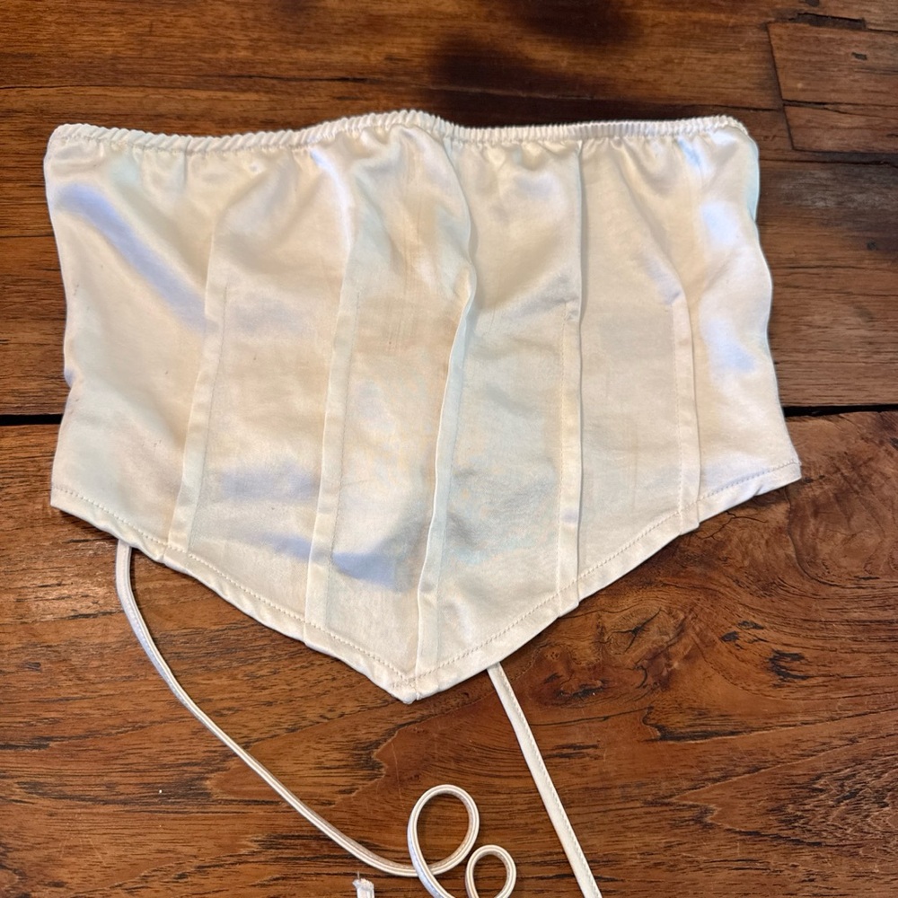 Motel Rocks Ivory Satin Corset Top